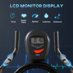 PURE Stationary Exercise Bike, 8kg Flywheel Indoor Cycling Workout Fitness Bike, Adjustable Resistance Cardio Exercise Machine w/ LCD Monitor Pad and Phone Holder for Home, Gym, Office, Black