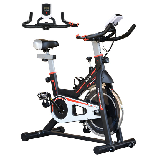 PURE Exercise Bike, Indoor Cycling, with LCD Display, Heart Rate, Sensor - Black