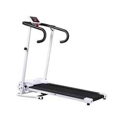 PURE Folding Treadmill with Incline, Walking Pad Treadmill for Home, 1-10km/h Under Desk Running Machine with LCD Display and Wheels, No Assembly, White