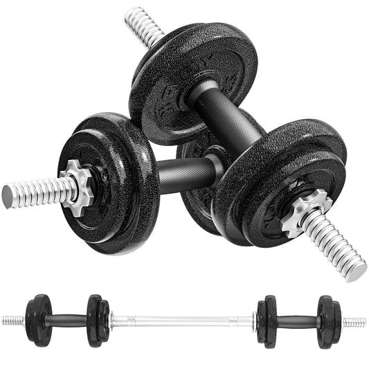 PURE 2-in-1 Adjustable Dumbbells Set, 20kg Weights Dumbbells Set with Non-Slip Grip for Strength Training, Weight Lifting, Bodybuilding, Home Gym Workout Equipment for Men & Women