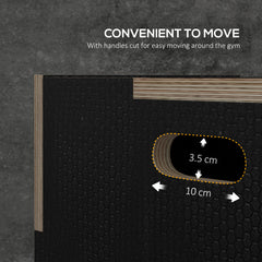 PURE Multi-Faceted Jump Box, Wooden Step Up Box, for Home, Gym, Exercise, 41/51/61cm - Black