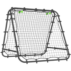 PURE Double Sided Football Rebounder Net, Football Rebound Goal with Five Adjustable Angles, Black