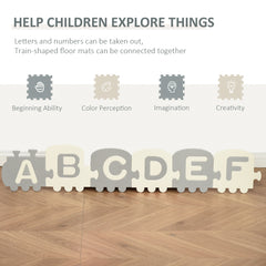 PURE 36Pcs Foldable Baby Foam Play Mat for Kids EVA Soft Jigsaw Floor Tiles Toddler Educational with Alphabet and Numbers Anti-Slip Crawling Learning 31.5 x 31.5