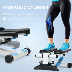 PURE Mini Stepper Machine, with LCD Monitor, Non-Slip Pedals, White