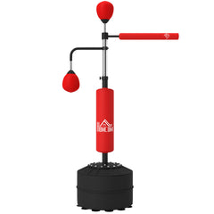 PURE 4-in-1 Boxing Punching Bag, Freestanding with 2 Speed Bals, 360° Reflex Bar, 160-230cm Adjustable Height, Red