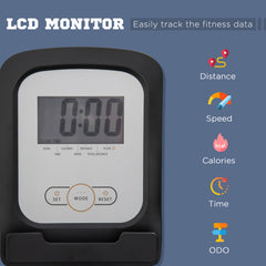 PURE Exercise Bike with LCD Display, Stationary Bike with Quiet 8-Level Magnetic Resistance, Adjustable Seat and Backrest, Indoor Cycling Exercise Equipment for Home Gym Fitness Workout Training