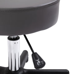 PURE Beautician's Swivel Salon Chair w/ Padded Seat Back 5 Wheels Adjustable Height Salon Hairdressers Tattoo Spa Rolling Cushion Professional 35cm Grey