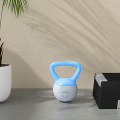 PURE 4KG Soft Kettlebell, Kettlebell with Non-Slip Handle for Home Gym, Weight Lifting, Strength Training, Light Blue/Grey