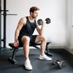 PURE 2x12.5KG Rubber Hex Dumbbell Portable Hand Weights Dumbbell Home Gym