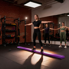PURE 2.4M 8FT Gymnastics Folding Balance Beam Home Gym Training Exercise Sports - Purple