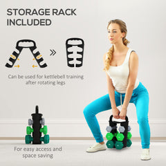 PURE Dumbbells Set with Storage Rack, 2 x 1kg, 2 x 2kg, 2 x 3kg, Grey
