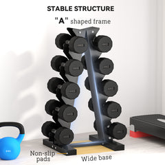 PURE Five-Tier Dumbbell Storage Rack, for Home Gym Exercise - Black