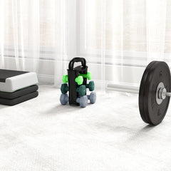 PURE Dumbbells Set with Storage Rack, 2 x 1kg, 2 x 2kg, 2 x 3kg, Green