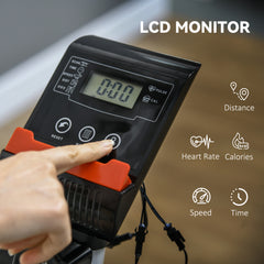 PURE Quiet Exercise Bike with 8-Level Magnetic Resistance and Heart Rate Sensor, for Home Gym, White and black