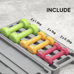 PURE 6Kg Dumbbell Set, Fitness Weight Set for Men and Women, Home Gym Workout