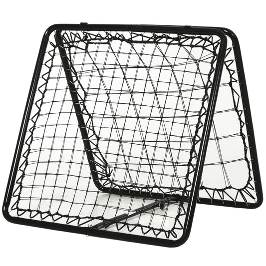 PURE Angle Adjustable Double Sided Rebounder Net Training Aid Target Soccer Goal Kickback For Football, Baseball, Basketball - 75L x 75W cm