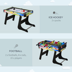 PURE Folding Multi Gaming Table 4 in 1 Hockey, Football Table, Table Tennis, Billiards For Play Fun