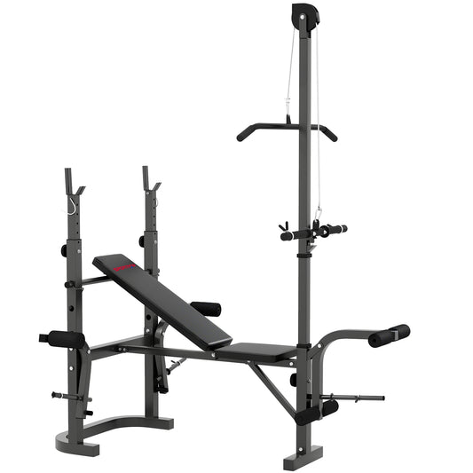 PURE Multi-Exercise Adjustable Weight Bench with Bench Press Rack