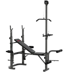 PURE Multi-Exercise Adjustable Weight Bench with Bench Press Rack