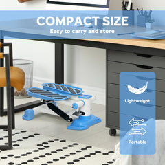 PURE Portable Mini Stepper, Steppers for Exercise Workout with LCD Display Monitor, Anti-skid Foot Pedals for Home Gym Office, Blue