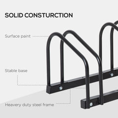 PURE Bike Stand Parking Rack Floor or Wall Mount Bicycle Cycle Storage Locking Stand 179L x 33W x 27H (6 Racks, Black)