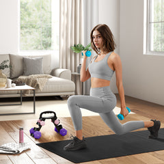 PURE Dumbbells Set with Storage Rack, 2 x 1kg, 2 x 3kg, 2 x 5kg, Pink