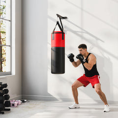 PURE Unfilled Punching Bag Set with Boxing Bag Bracket, Boxing Gloves, Hand Wraps and 360° Swivel Hook