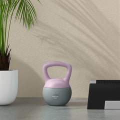 PURE 10KG Soft Kettlebell, Kettlebell with Non-Slip Handle for Home Gym, Weight Lifting, Strength Training, Purple/Grey