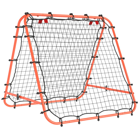 PURE Double Sided Football Rebounder Net, Football Rebound Goal with Five Adjustable Angles, Orange
