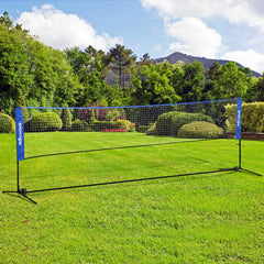 PURE 4m Badminton Net, Height Adjustable Outdoor Sports Net, with Carry Bag, for Tennis, Pickleball, Volleyball, Blue