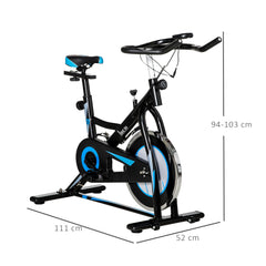PURE Stationary Exercise Bike, 8kg Flywheel Indoor Cycling Workout Fitness Bike, Adjustable Resistance Cardio Exercise Machine w/ LCD Monitor Pad and Phone Holder for Home, Gym, Office, Black