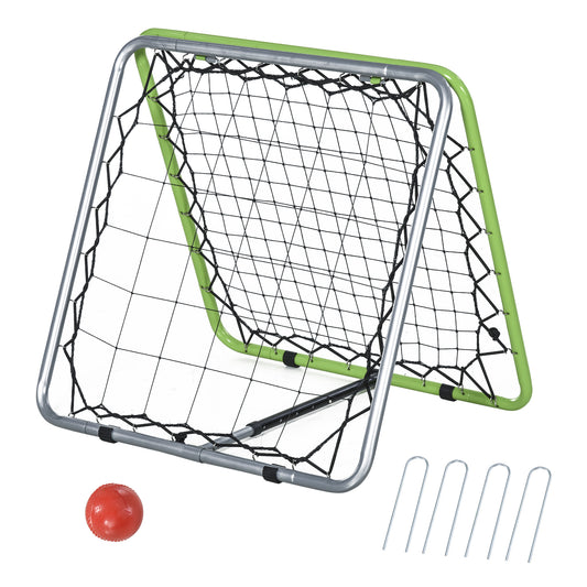 PURE Football Training Net, Soccer Kickback Target Goal Both Side Rebounder Net, Adjustable Angle Goal Training Set for Kids and Children to Practice in Playground, Backyard