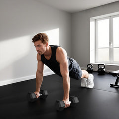 PURE 2x20KG Rubber Hex Dumbbell Portable Hand Weights Dumbbell Home Gym