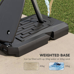 PURE 2.4-2.9m Adjustable Basketball Hoop and Stand with Weighted Base, Portable on Wheels, Red