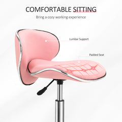 PURE Adjustable Rolling Swivel Beauty Salon Chair, Stool for Spa, Pink