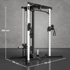 PURE Home Gym Machine, Multifunctional Gym Equipment with High and Low Pulleys, Pull Up Bar, 15-Position Adjustable Strength Training Workout Station for Full Body Fitness