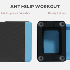 PURE Adjustable Fitness Stepper, with Non-Slip Surface, for Home, Gym, Office Workout, Light Blue