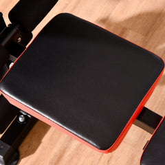 PURE Adjustable Weight Bench with Leg Extension, Barbell Rack, Preacher Curl Pad, Butterfly, Multi-Function Home Gym Bench for Strength Training, Red