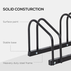 Bike Stand for Parking, Floor or Wall Mount Bicycle Storage Locking Stand, 76L x 33W x 27H, Black