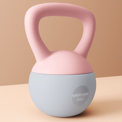 PURE 6KG Soft Kettlebell, Kettlebell with Non-Slip Handle for Home Gym, Weight Lifting, Strength Training, Pink/Grey