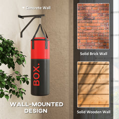 PURE Unfilled Punching Bag Set with Boxing Bag Bracket, Boxing Gloves, Hand Wraps and 360° Swivel Hook