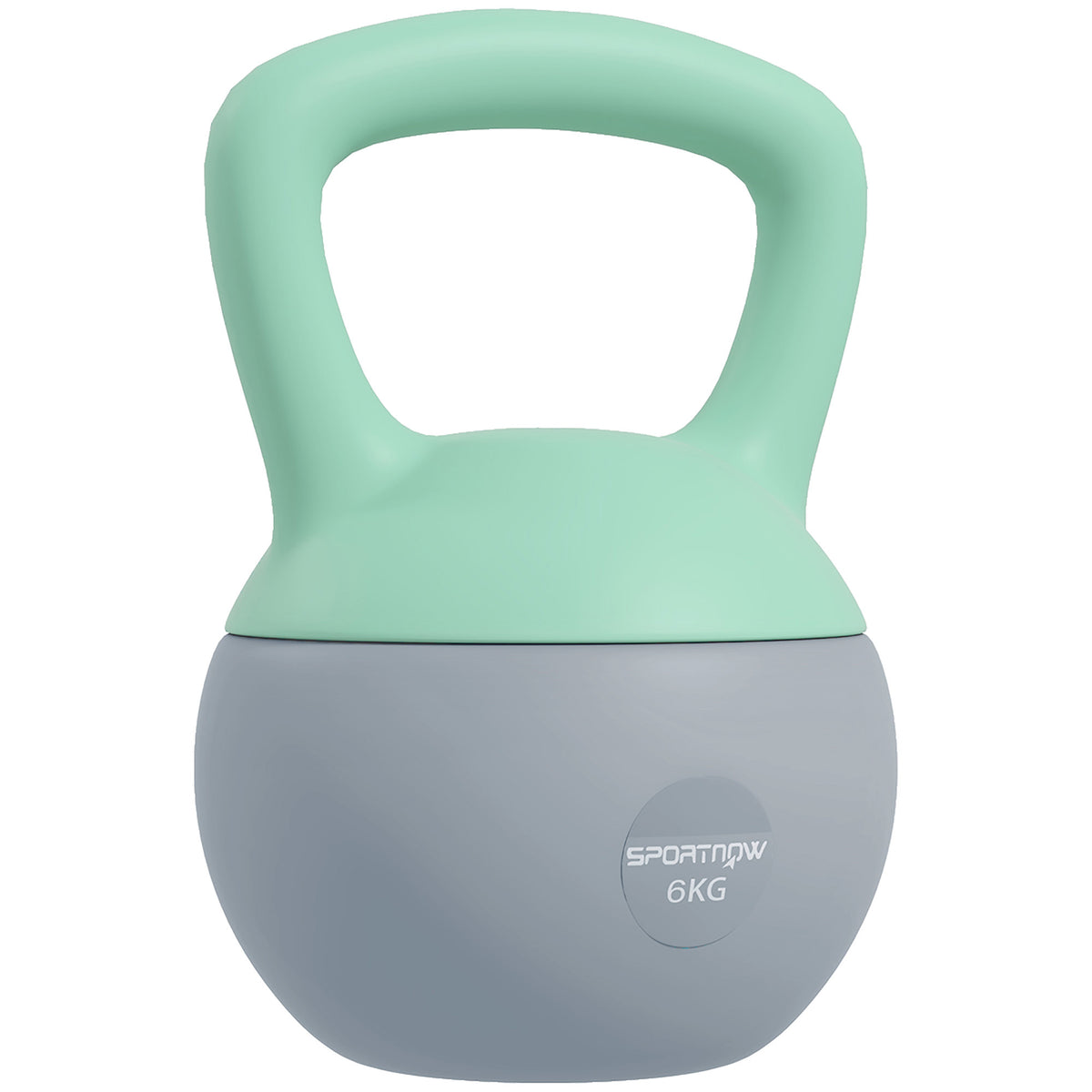 PURE 6KG Soft Kettlebell, Kettlebell with Non-Slip Handle for Home Gym, Weight Lifting, Strength Training, Green/Grey