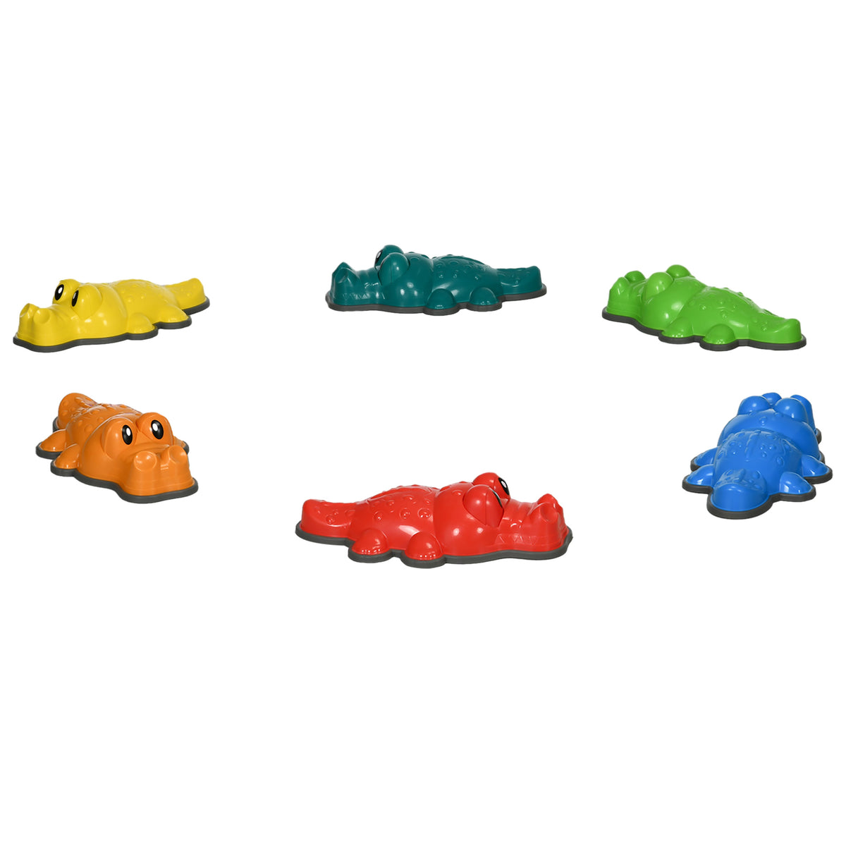 PURE 6PCs Kids Stepping Stones, Crocodile-Designed Sensory Toys, with Anti-Slip Edge Balance River Stones
