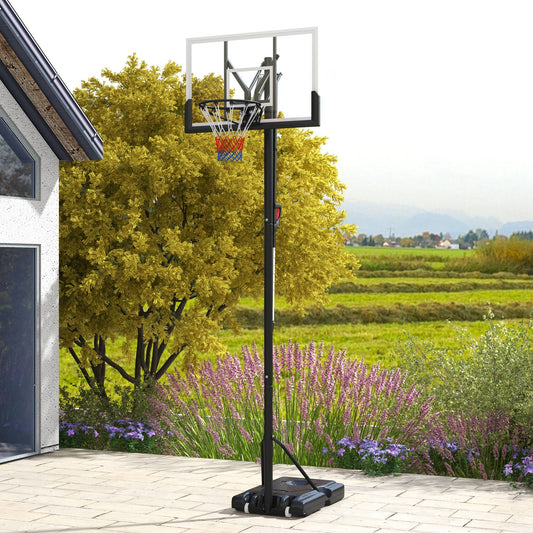 PURE Six-Level Height Adjustable Freestanding Basketball Hoop and Stand with Wheels, 2.35-3.05m