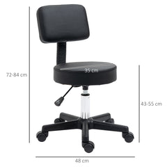 PURE Swivel Salon Chair w/ Padded Seat Back 5 Wheels Adjustable Height Salon Hairdressers Tattoo Spa Rolling Black