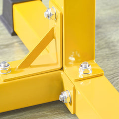 PURE Bulgarian Split Squat Stand, 12-Level Adjustable Single Leg Squat Machine with Foam Roller and Anti-Slip Pads for Lower Body Strength Training, Yellow