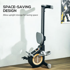 PURE Rowing Machine, 16-Level Magnetic Rower Machine with LCD Monitor and Phone Holder, Black