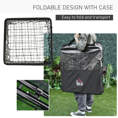 PURE Angle Adjustable Double Sided Rebounder Net Training Aid Target Soccer Goal Kickback For Football, Baseball, Basketball - 75L x 75W cm