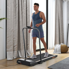 PURE Foldable Walking Treadmill, with LED Display and Wheels, for Home, Office, Fitness Studio, Orange