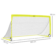 PURE Two Football Goal Nets, Foldable Outdoor Sport Training Equipment, for Teens, Adults, with Carrying Bag, Yellow